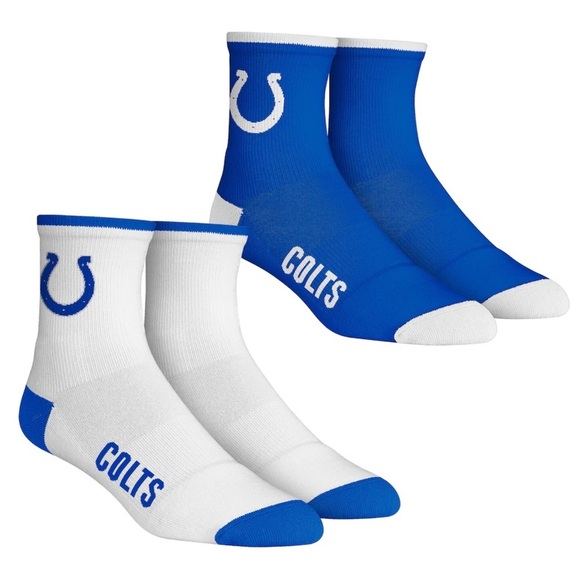 Indianapolis Colts NFL super fan 2-PACK quarter Socks NWT L/XL - Picture 7 of 7